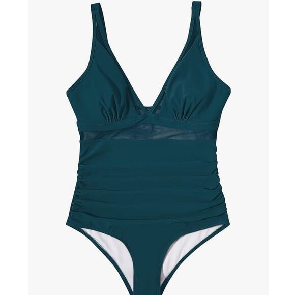 Sexy Mesh Tummy Control Swimsuit Push Up High Waisted Bathing Suit - XL - Picture 4 of 8